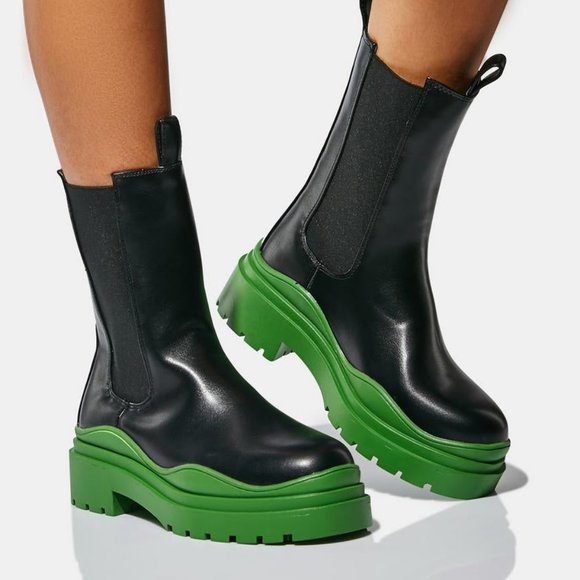 AZALEA WANG Shoes - AZALEA WANG GREEN THE  GHOST  WAVY  ANKLE  Boots  ( BRAND NEW !!!)